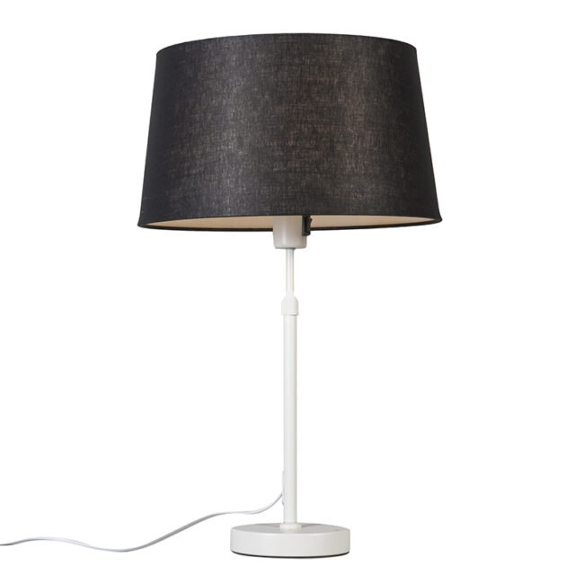Stolní lampa bílá s černým odstínem 35 cm nastavitelná - Parte