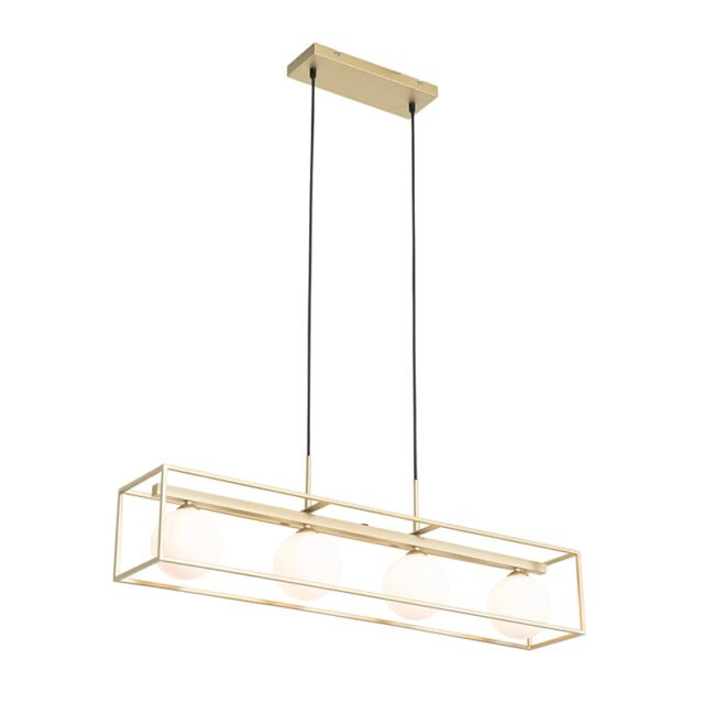 Designová stropní lampa zlatá s bílými 4 světly - Aniek