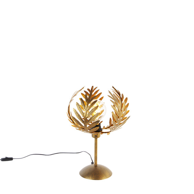 Vintage stolní lampa zlatá 26 cm - Botanica