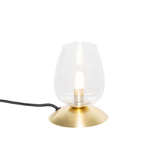 Klasická stolní lampa zlatá se sklem - Elien