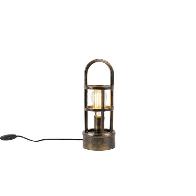 Art Deco stolní lampa bronzová 35 cm - Kevie