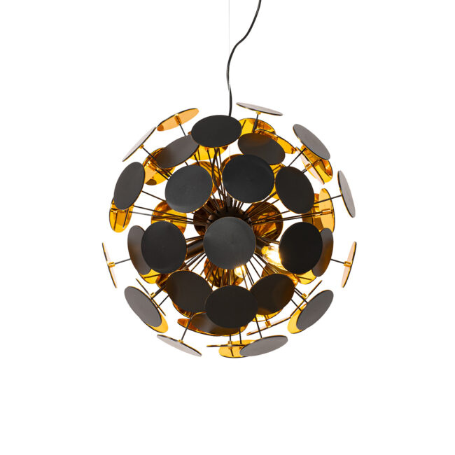 Design hanglamp zwart met goud - Cerchio