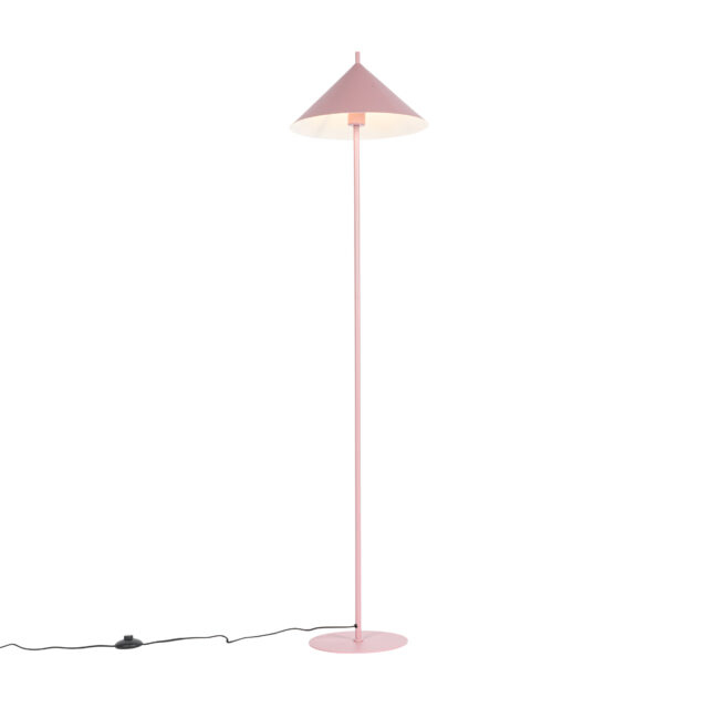 Designová stojací lampa růžová - Triangolo