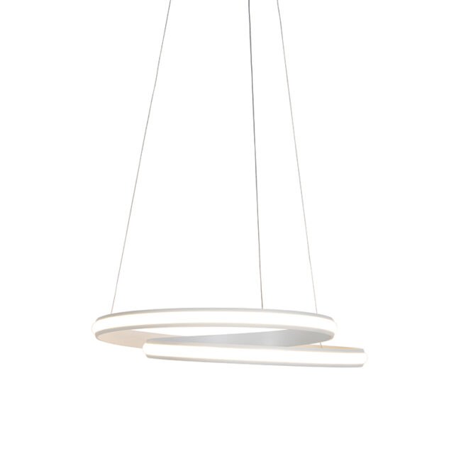 Moderní závěsná lampa bílá 55cm včetně LED - Rowan