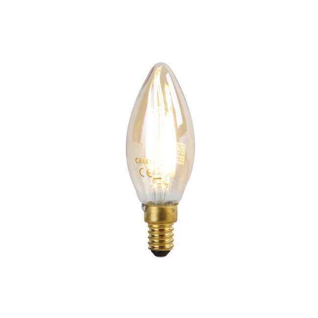 Smart E14 dimbaar in kelvin LED lamp B35 goud 4