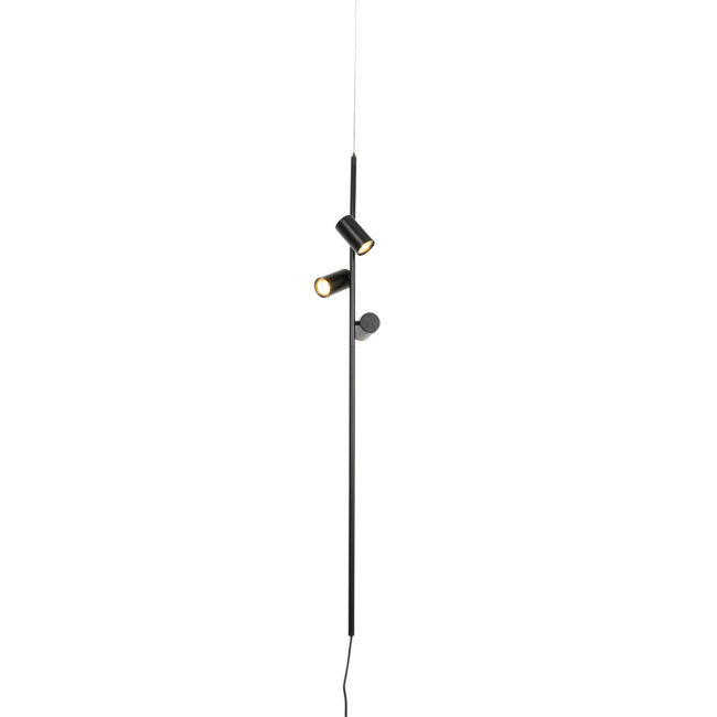 Závěsná lampa černá s nožním spínačem 3 světel - Jeana Luxe