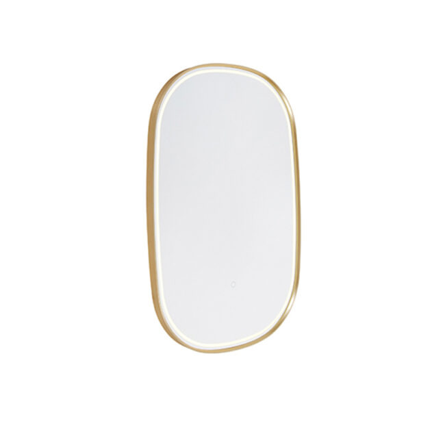 Koupelnové zrcadlo zlaté včetně LED s dotykovým stmívačem oválné - Miral