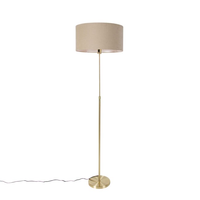Stojací lampa nastavitelná zlatá se stínidlem světle hnědá 50 cm - Parte