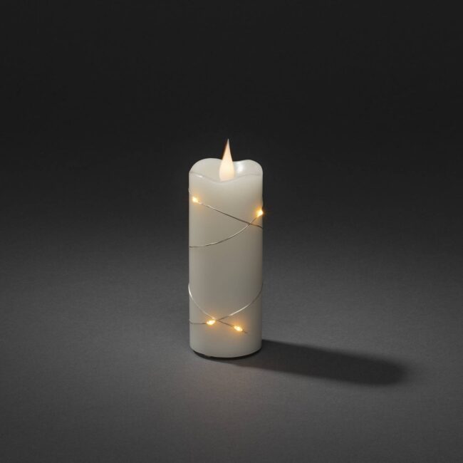 LED vosková svíčka krémová barva jantarová 12